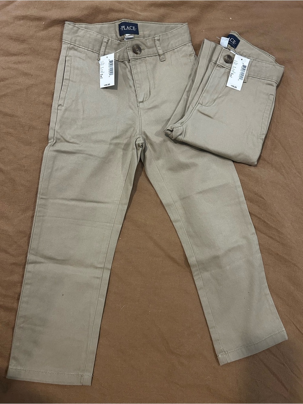 NEW! Lot Of 2 Boys The Children’s Place Khaki Uniform Pants Size 5 Slim